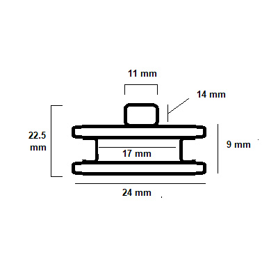 Rodamiento guía articulado de 24x9 mm (hembra) 